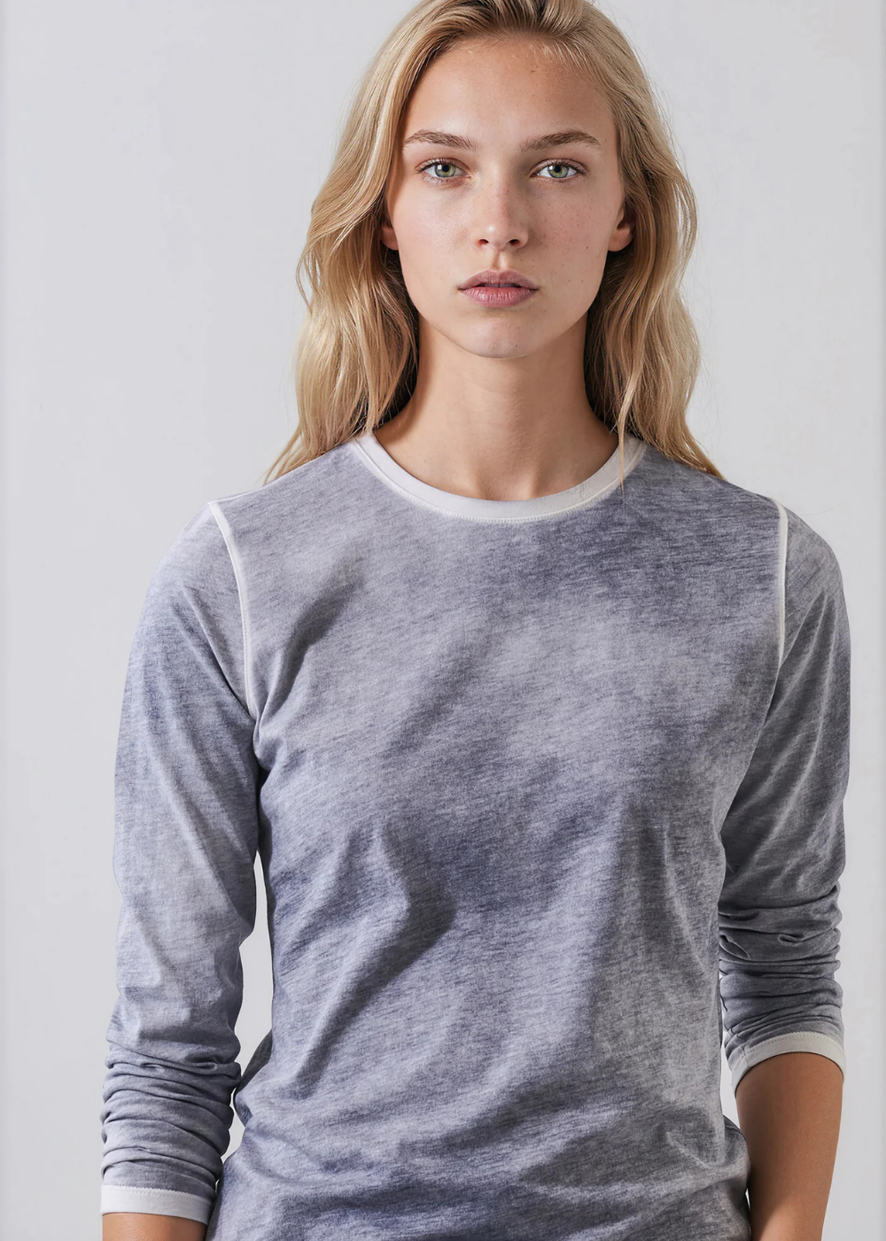 LS Pima Classic Rev Spray Crew T-Shirt