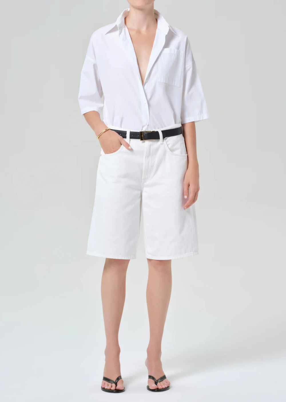Frances Cropped Cape Button Up Top