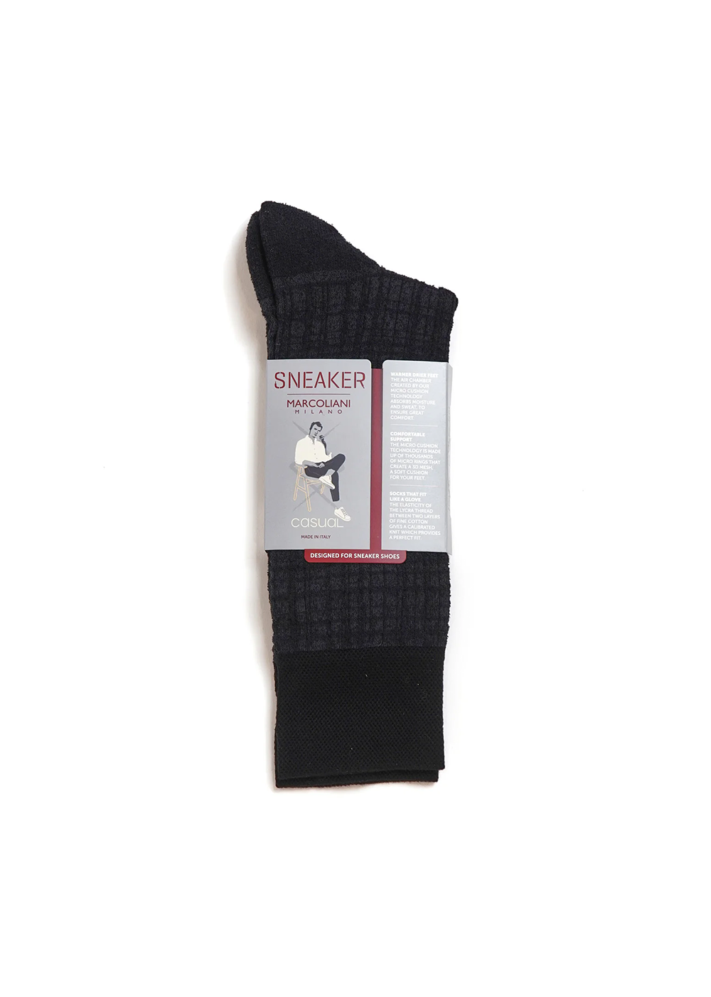 Pima Cotton Tartan Socks - Black - Marcoliani Canada - Danali