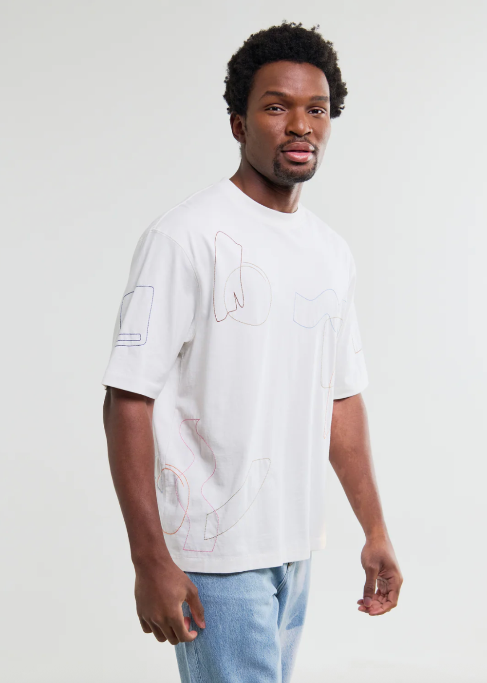 Milton SS Tee Cotton Shapes Embroidery