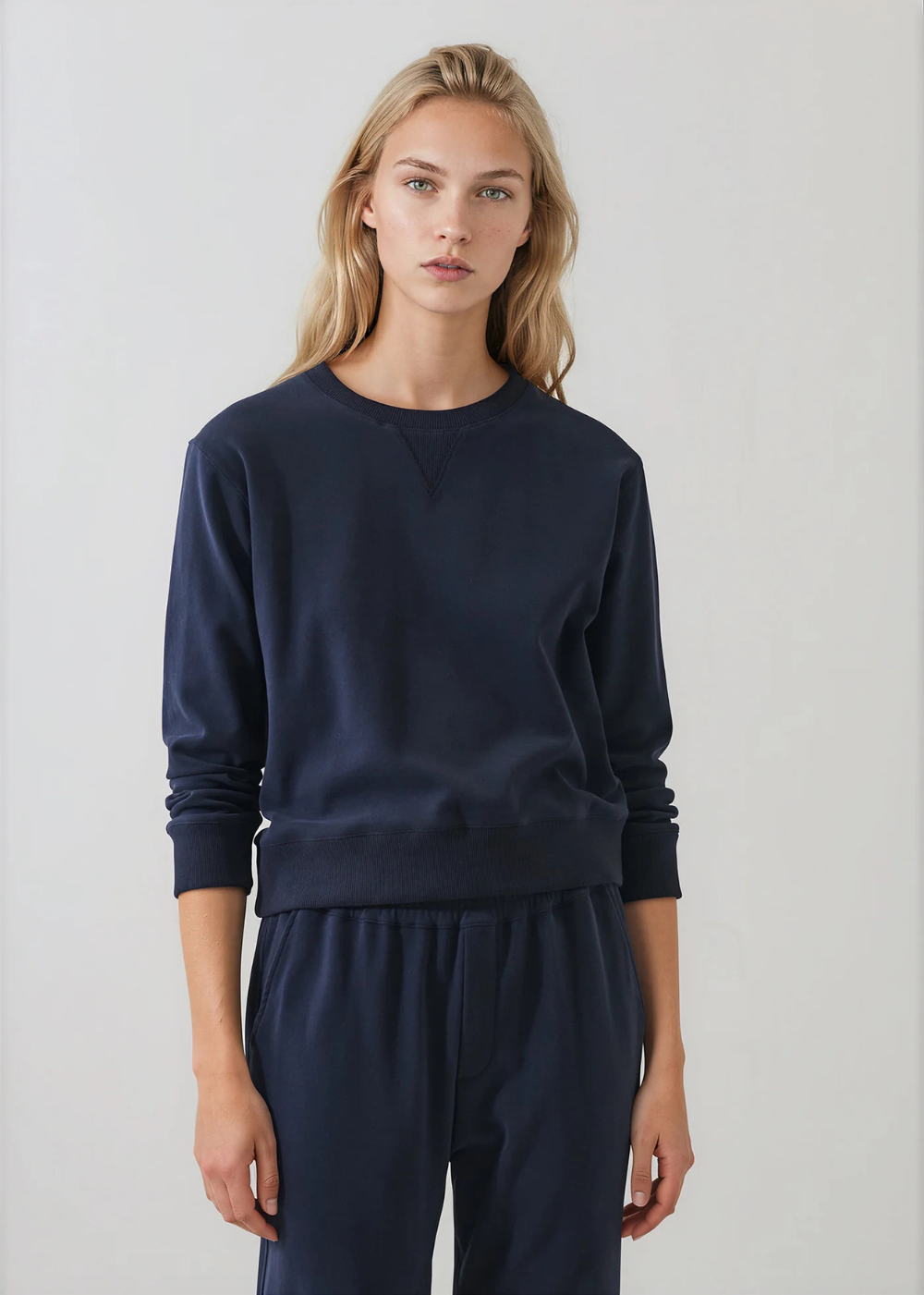 LS Brushed Pima Cropped Sweatshirt