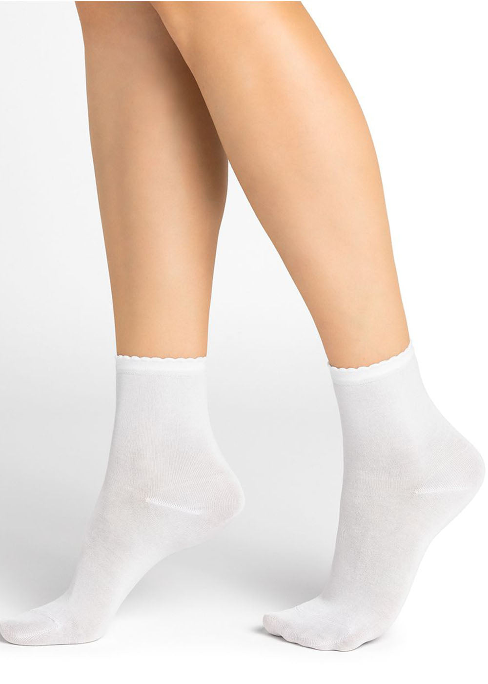 Mercerized Cotton Ankle Socks - White - Bleuforet Canada - Danali