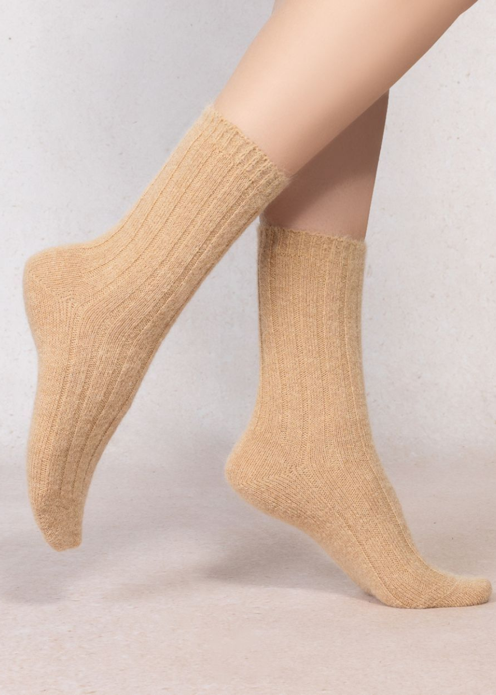 Ribbed Alpaca Wool Socks