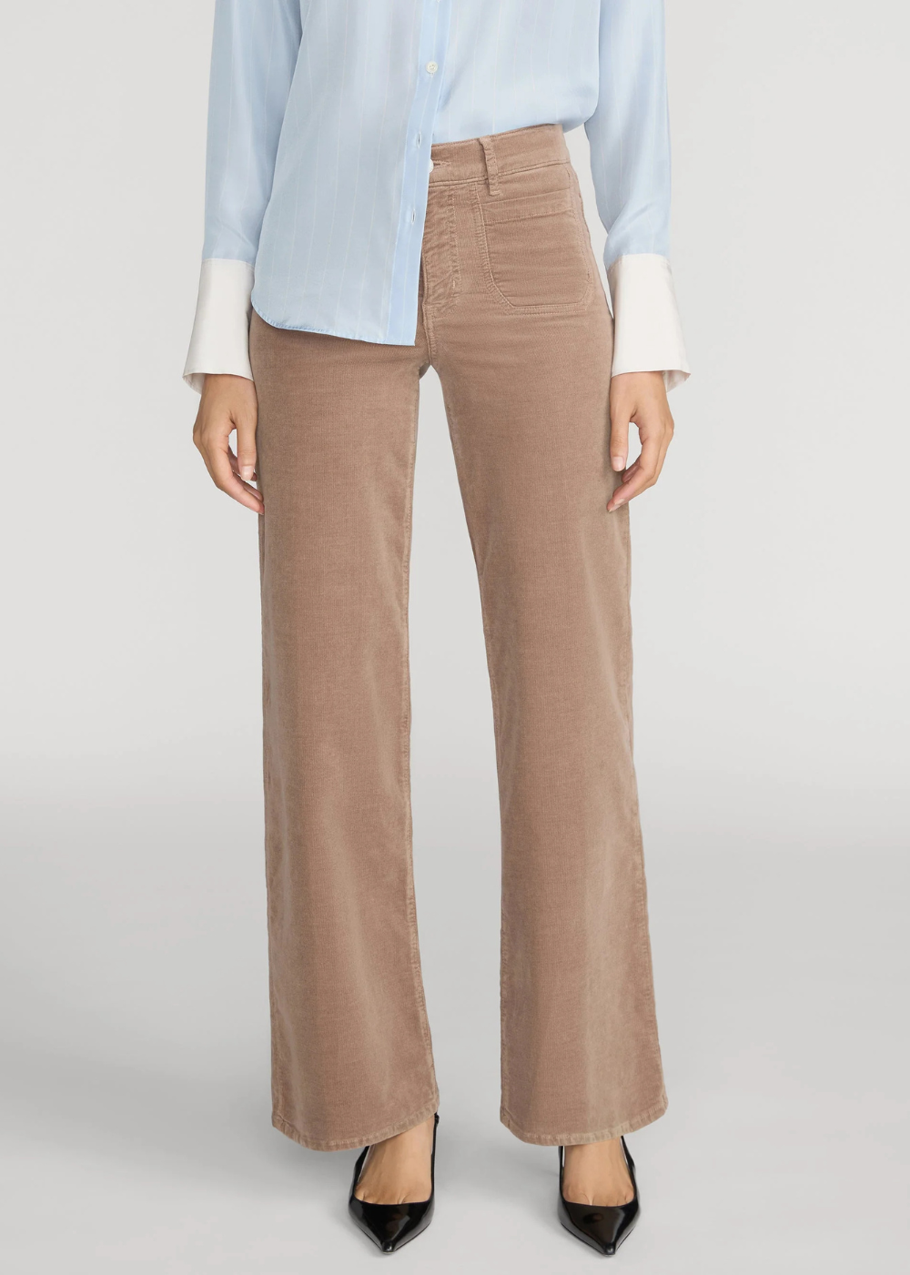 Le Slim Palazzo Modernist Pocket Corduroy Pant