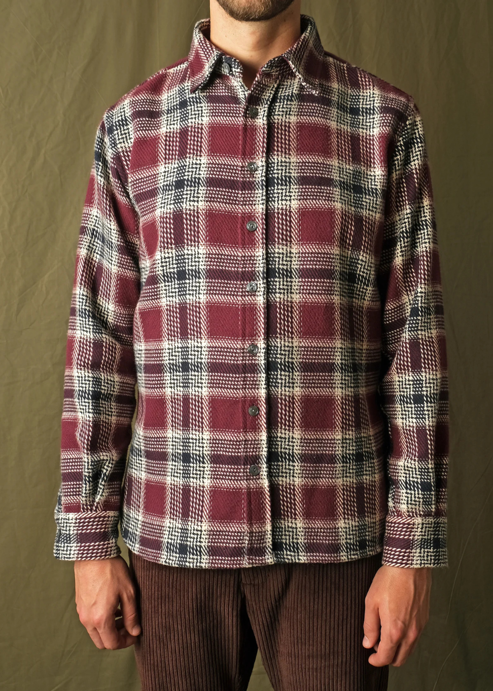 Maroon Plaid Blanket Easy Shirt