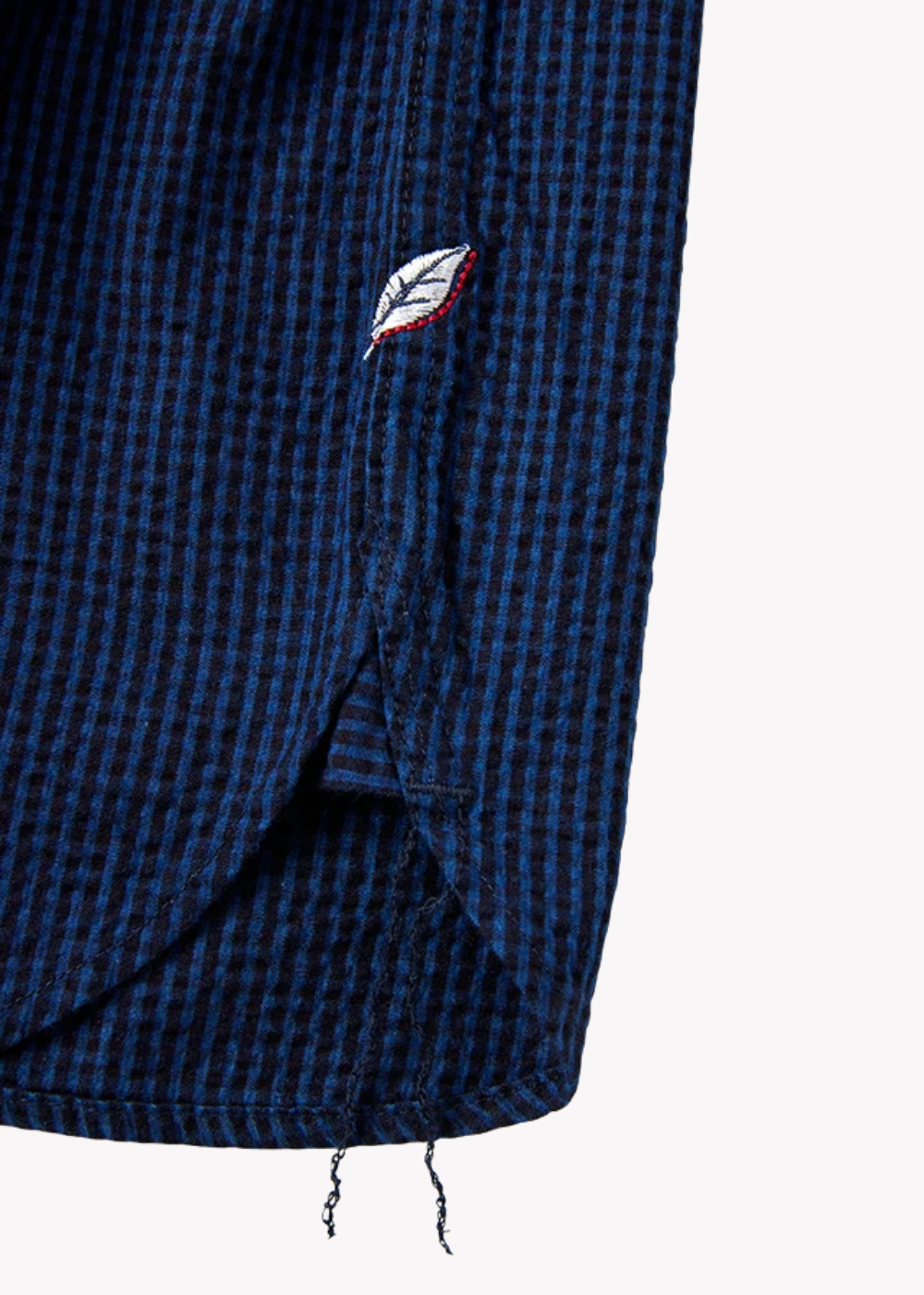 Seersucker Dark x Light Indigo Check Shirt