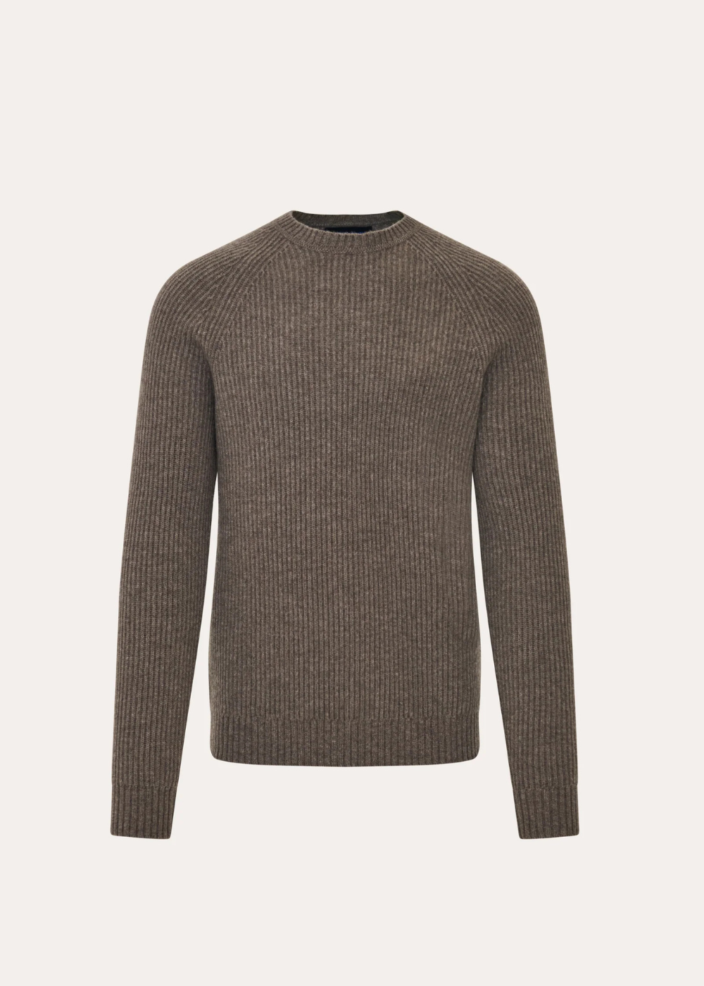 Ribbed Raglan Wool/Cashmere Crewneck
