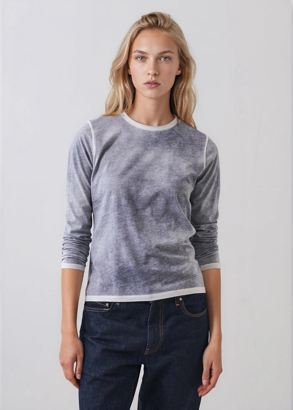 LS Pima Classic Rev Spray Crew T-Shirt