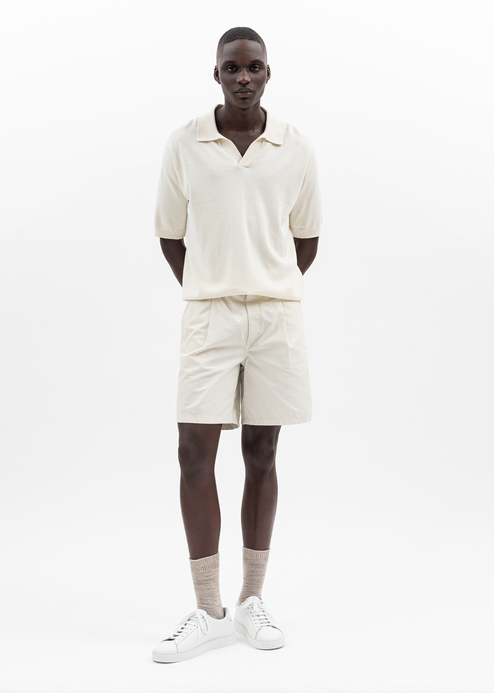 Leif Cotton Linen Polo - Kit White - Norse Projects Canada - Danali - N45-0502