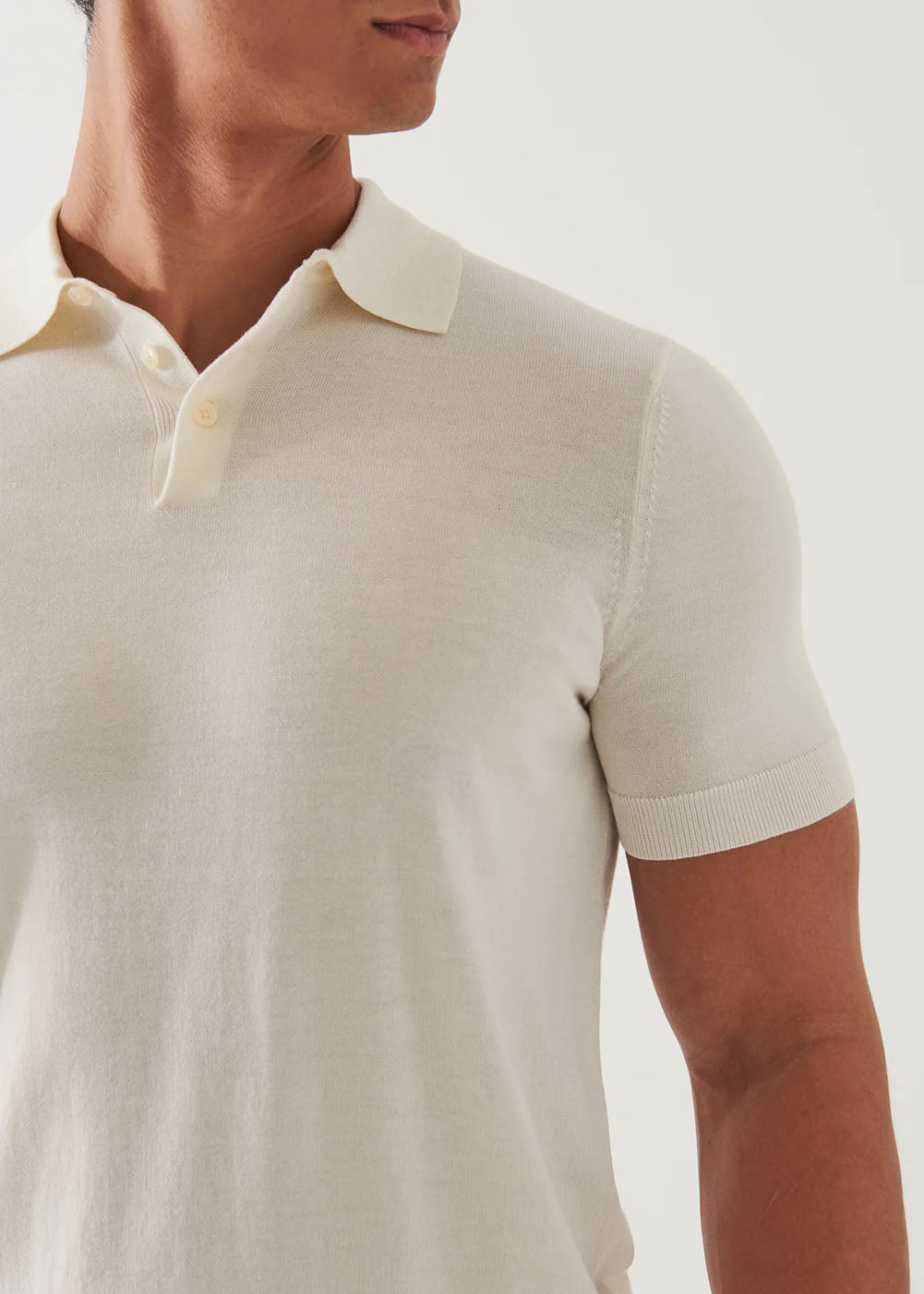Cotton Cupro 3 Button Polo T-Shirt - White - Patrick Assaraf Canada - Danali - P154P15R