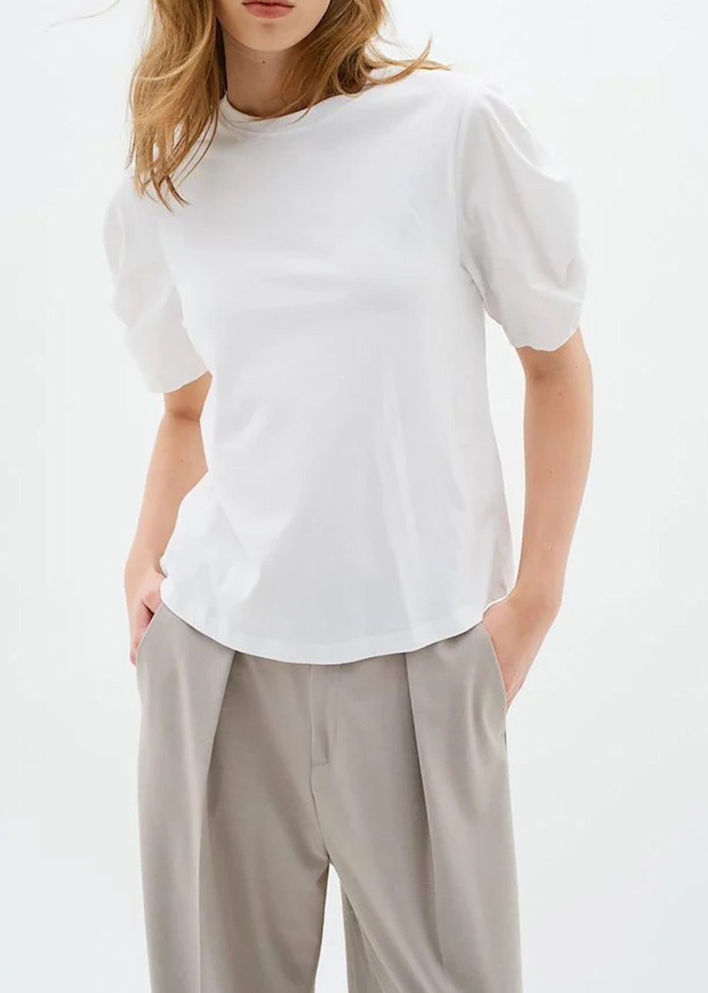 Payana Woven Trim T-Shirt - White - InWear Canada - Danali - 30109204