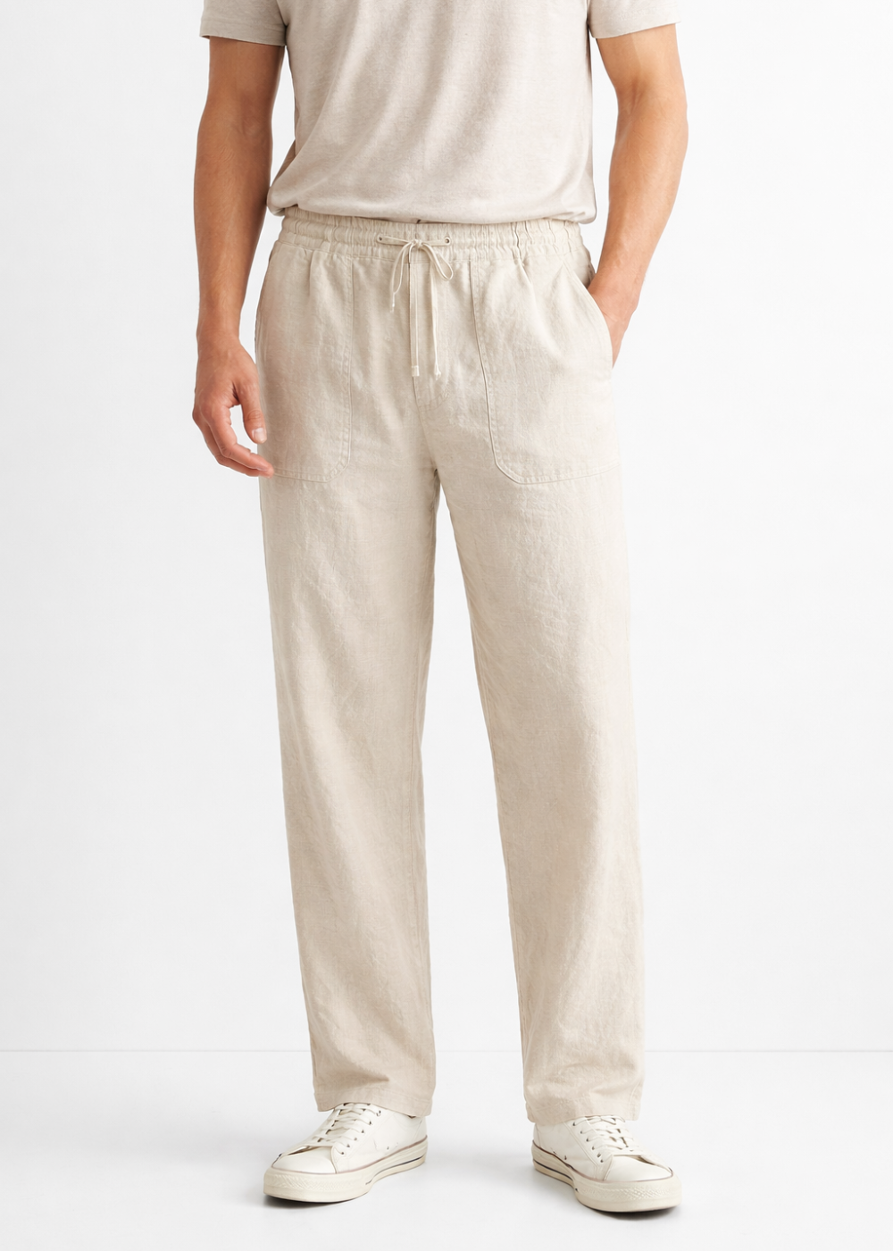 Worker's Linen Drawstring Pants