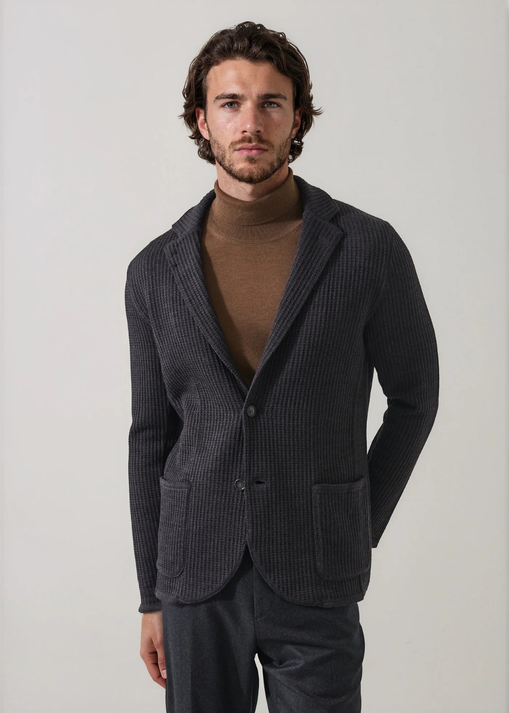 Chain Stitch 2 Button Knit Blazer