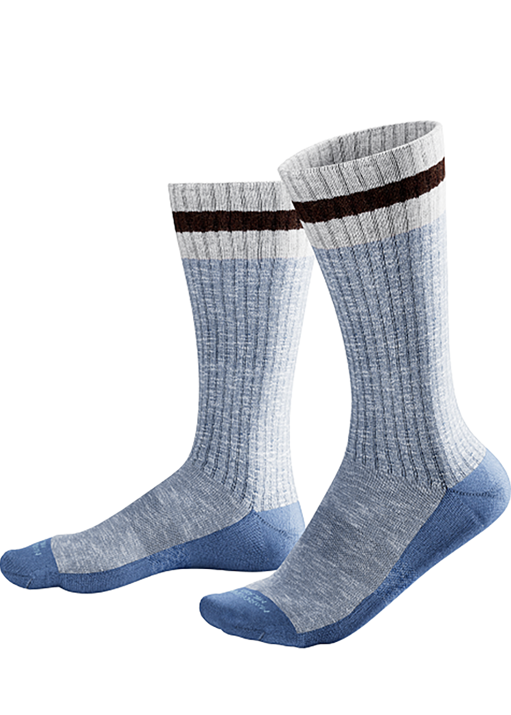 Pima Cotton Preppy Stripe Socks - Light blue denim - Marcoliani Canada - Danali
