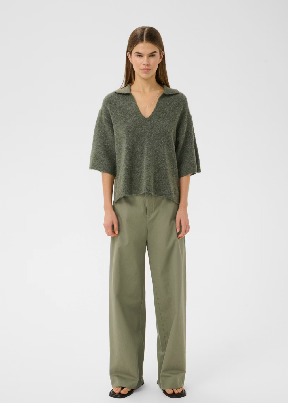 Diaz Wide Pants - Mulled Basil - InWear Canada - Danali - 30112318