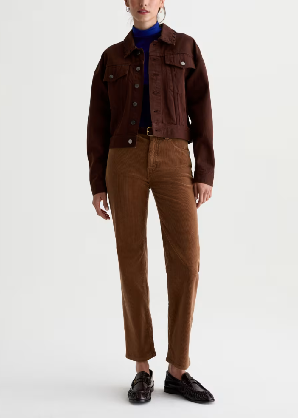Brinley Mid Rise Straight Leg Corduroy Pant