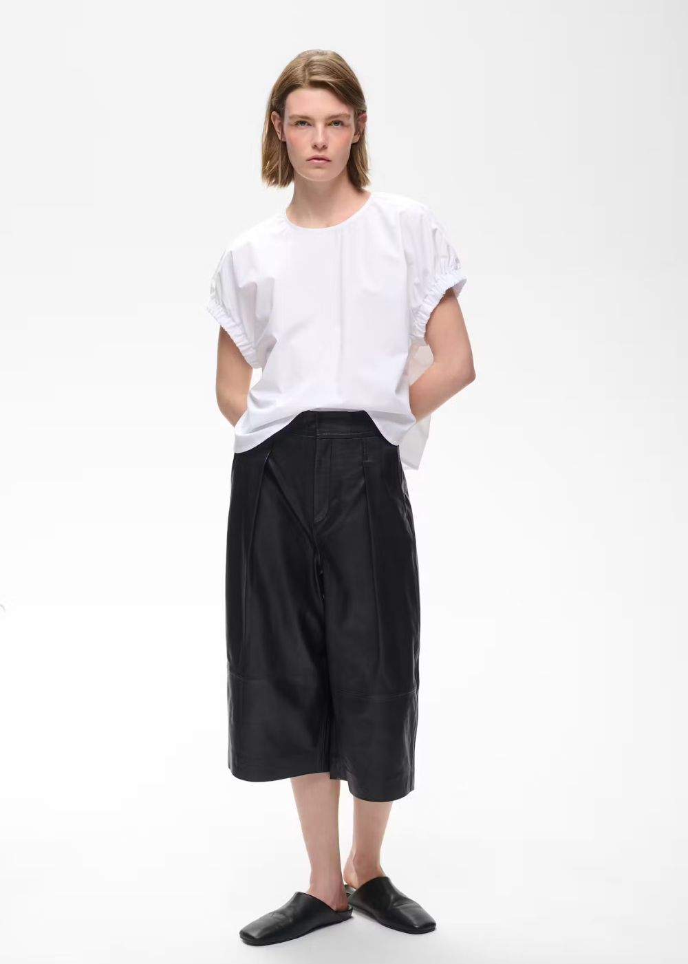 Celinah Leather Culotte Pant