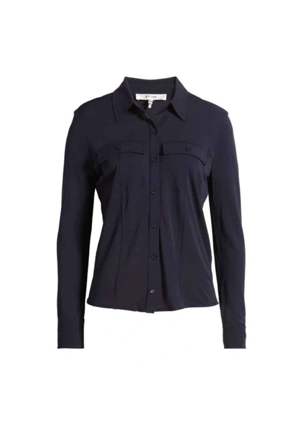 Jersey Button Up Shirt - Navy - FRAME Denim Canada - Danali