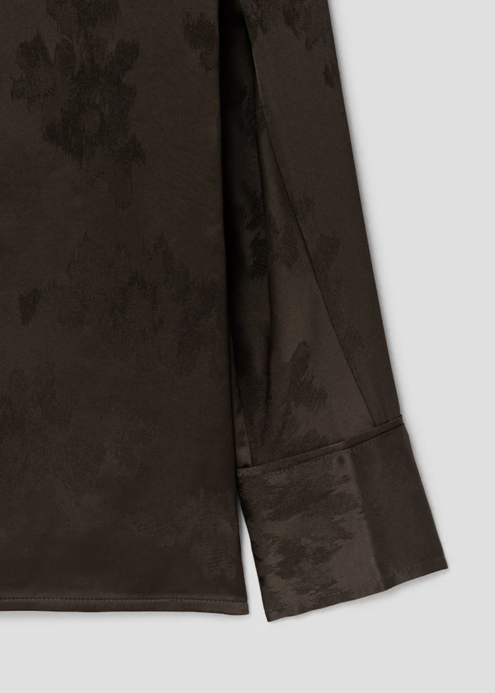 Fluid Satin Jacquard Long Sleeve Shirt
