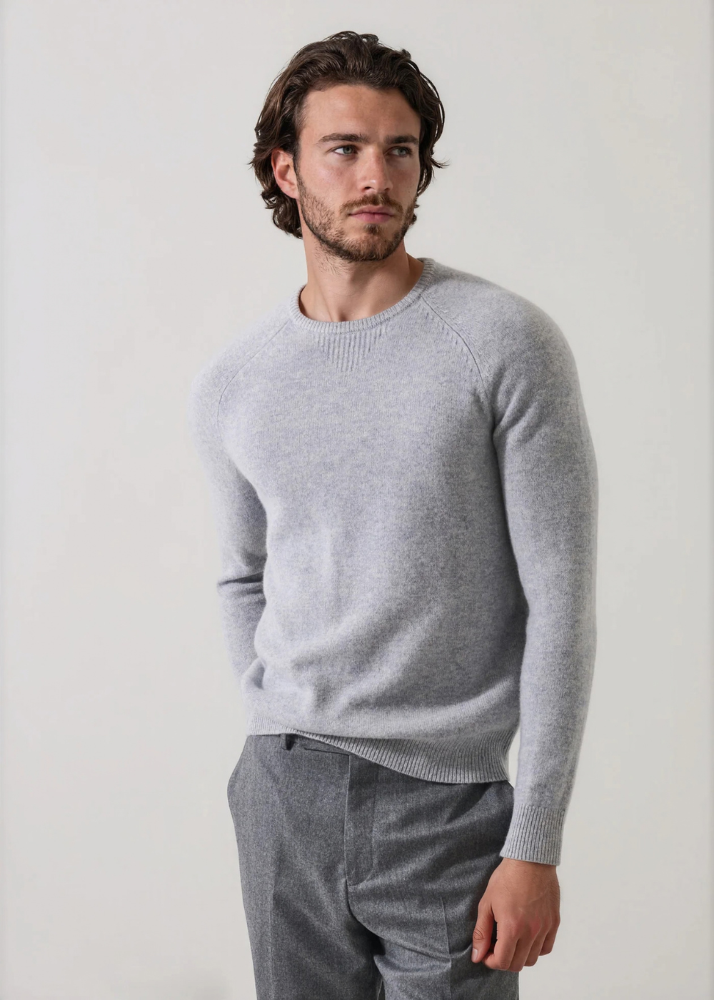 Superfine Lambswool Raglan Crewneck