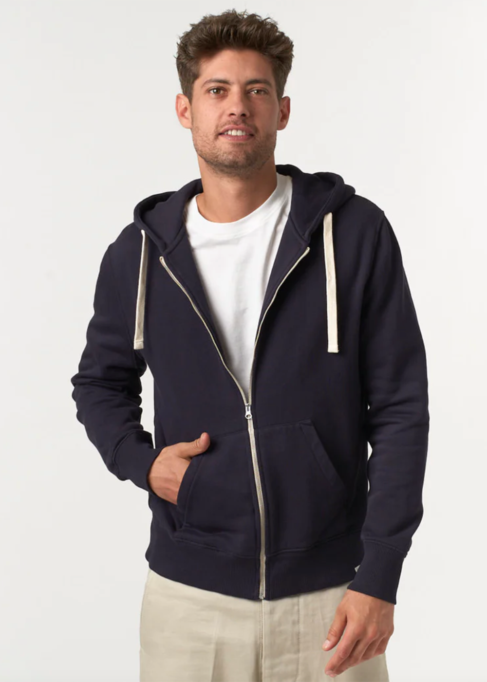 Vintage Fleece Hooded Zip Jacket