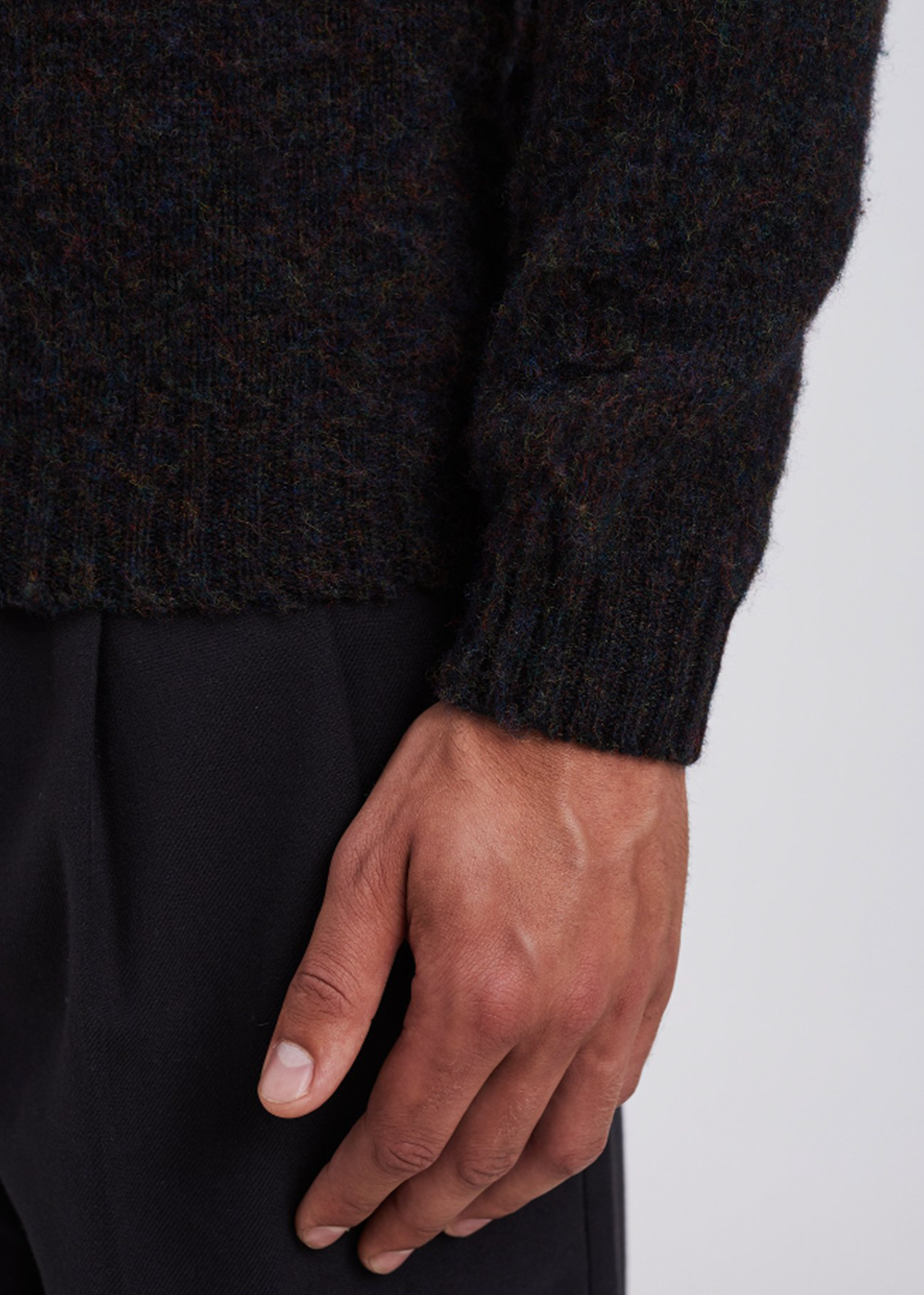 Birnir Brushed Lambswool Sweater - Black Multi - Norse Projects Canada - Danali