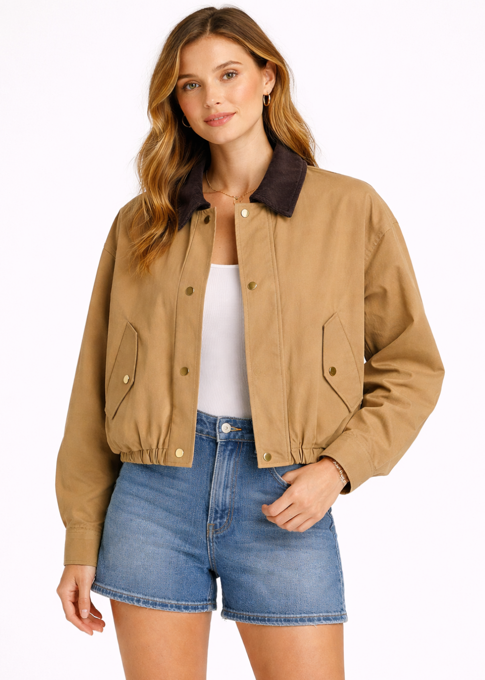 The Cord Collar Bubble Jacket