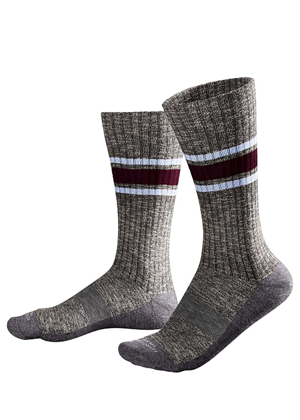 Pima Cotton College Stripe Socks - Flannel Grey - Marcoliani Canada - Danali