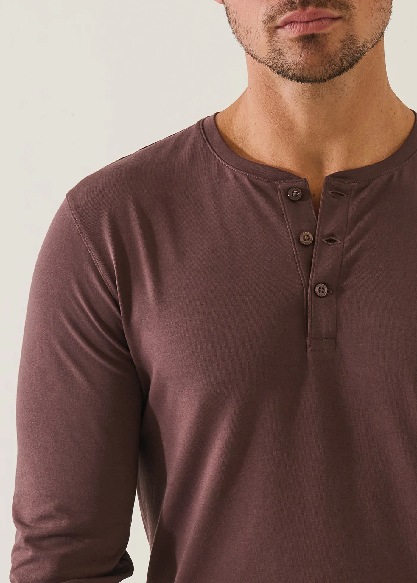 Iconic Pima Stretch Long Sleeve Henley T-Shirt