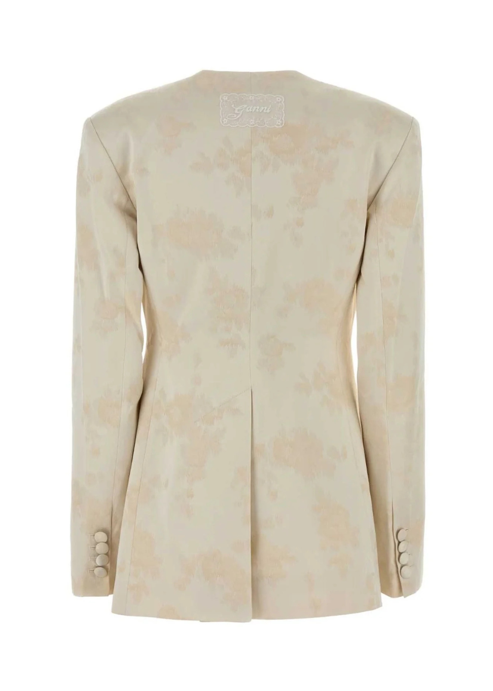 Sateen Jacquard Long Button Blazer