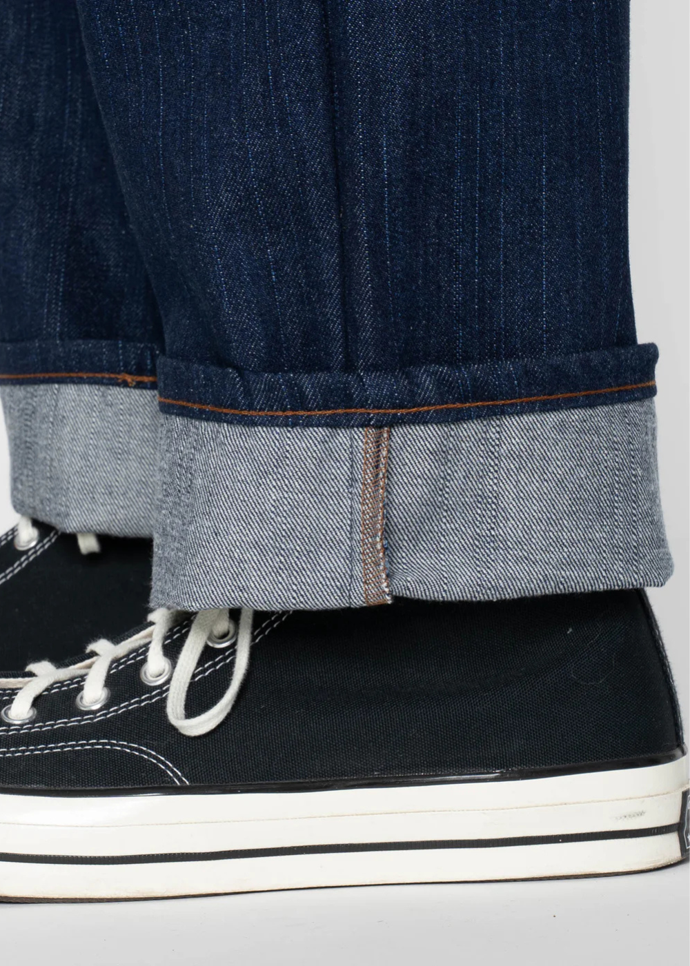 Pleated Trouser - Vertical Slub Denim