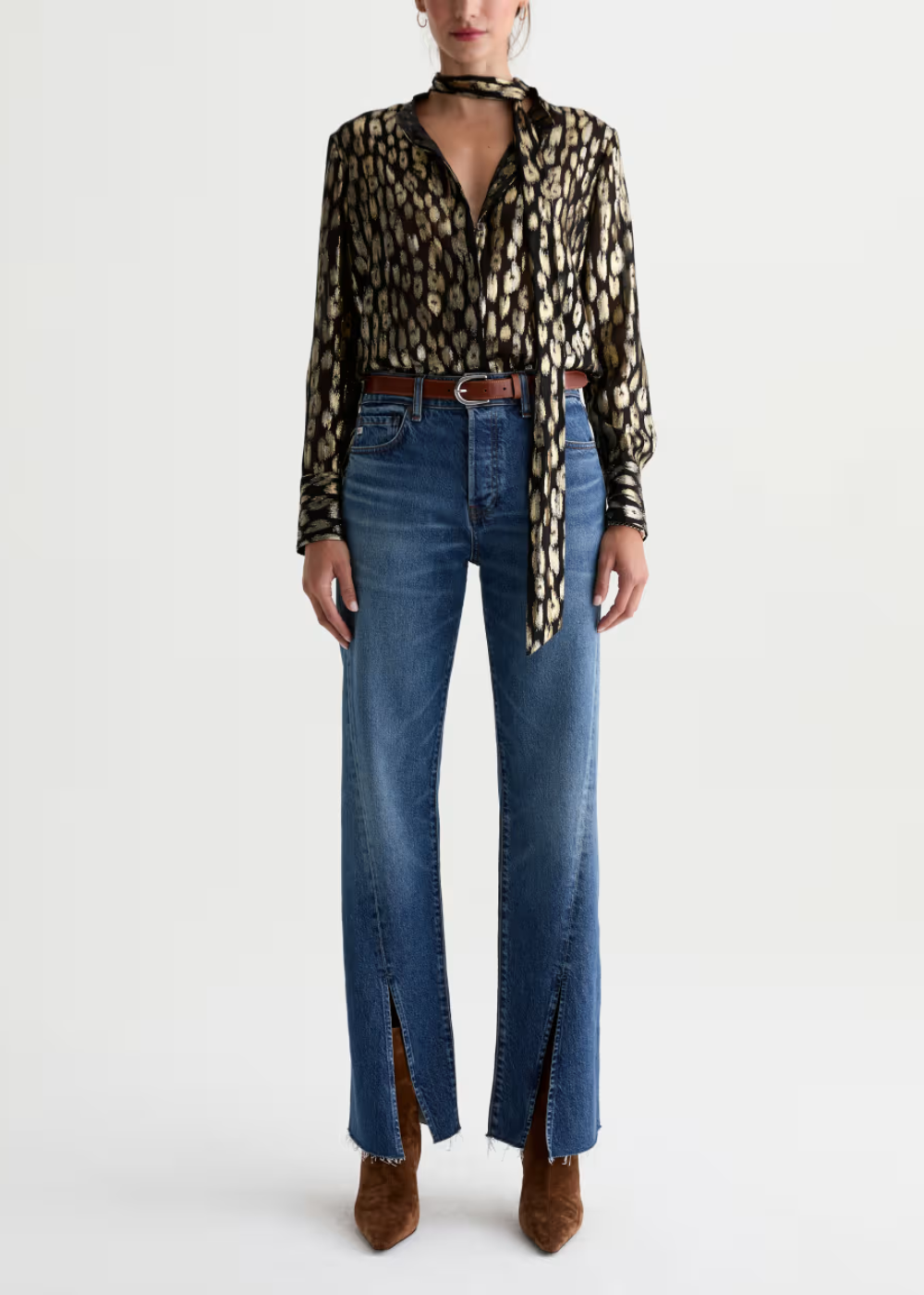 Sydney High Rise Stovepipe Split Seam Jean