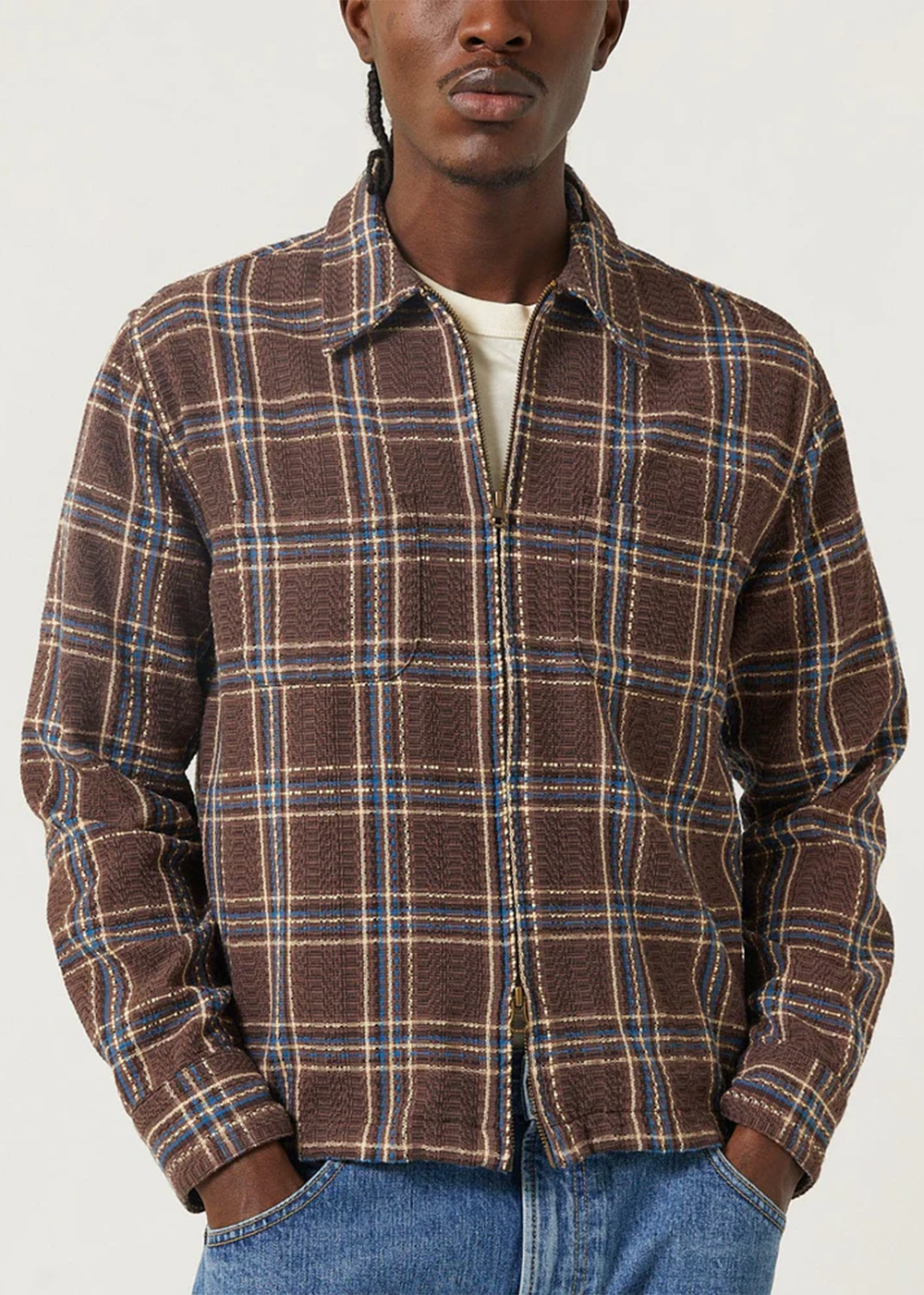 Venice Plaid Zip Jacket