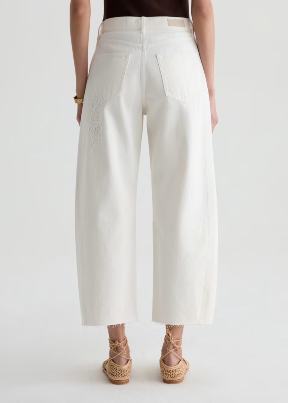 Hattie Crop Barrel Leg Eyelet Jean
