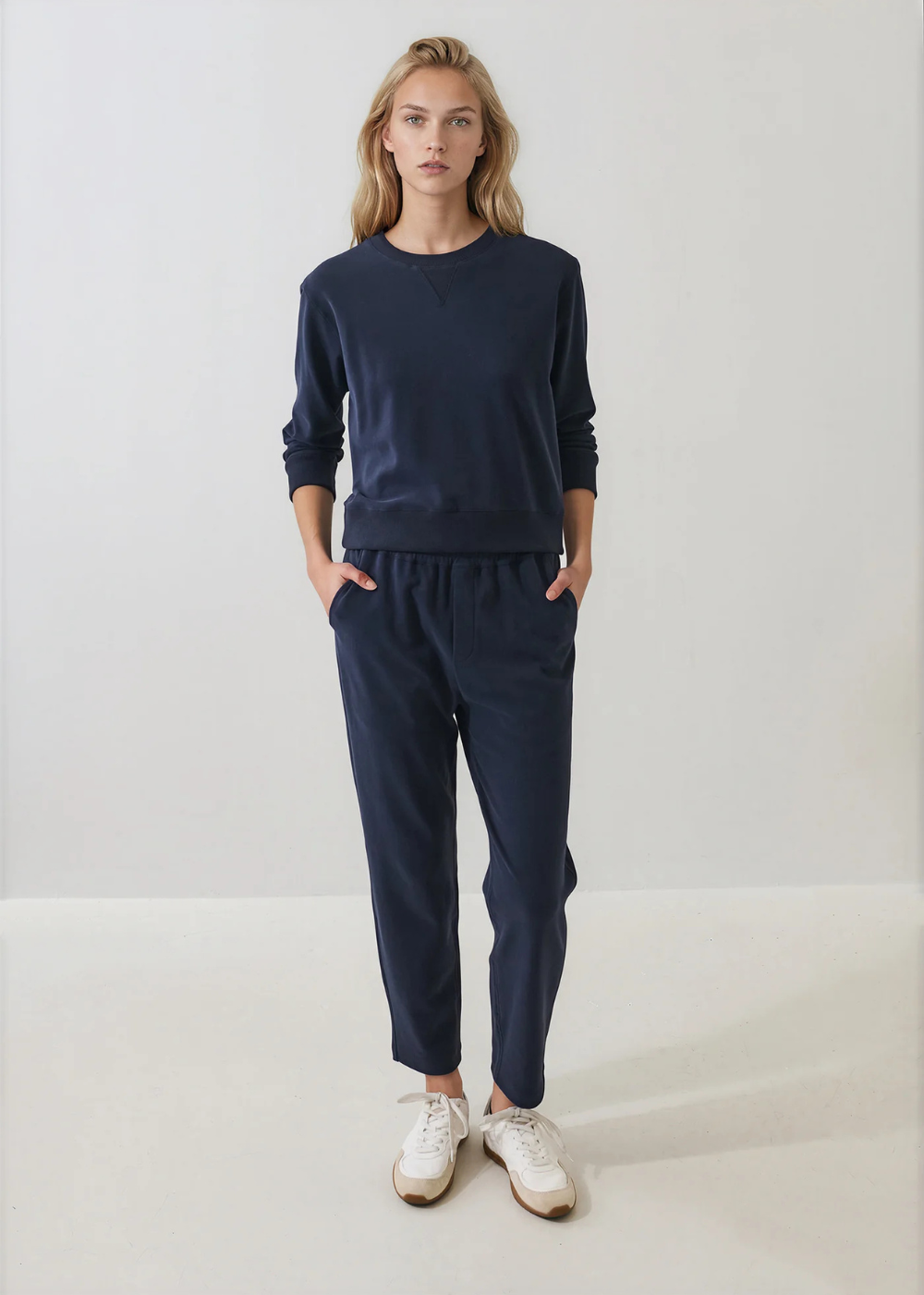 LS Brushed Pima Cropped Sweatshirt