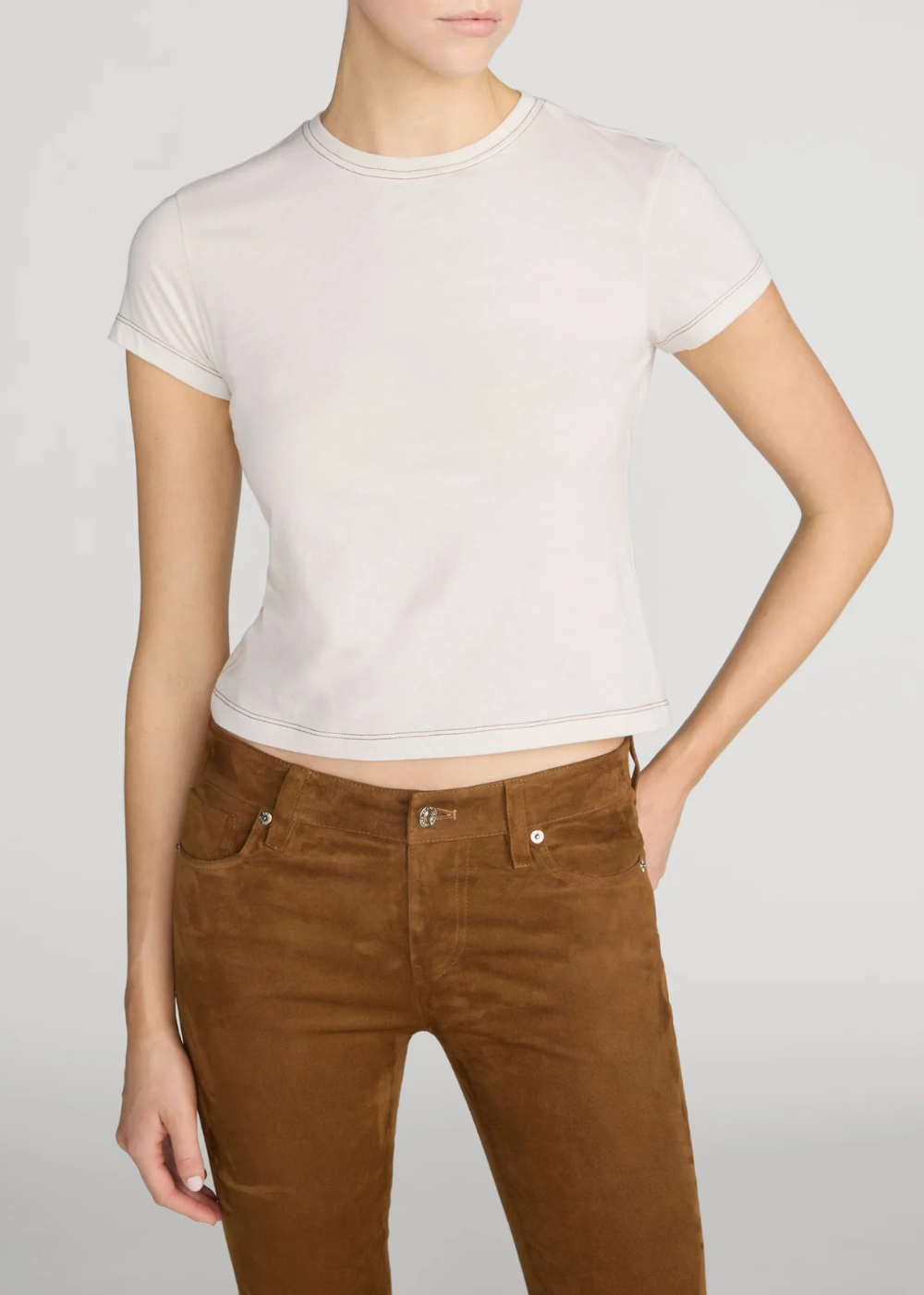 The Contrast Stitch Baby Tee