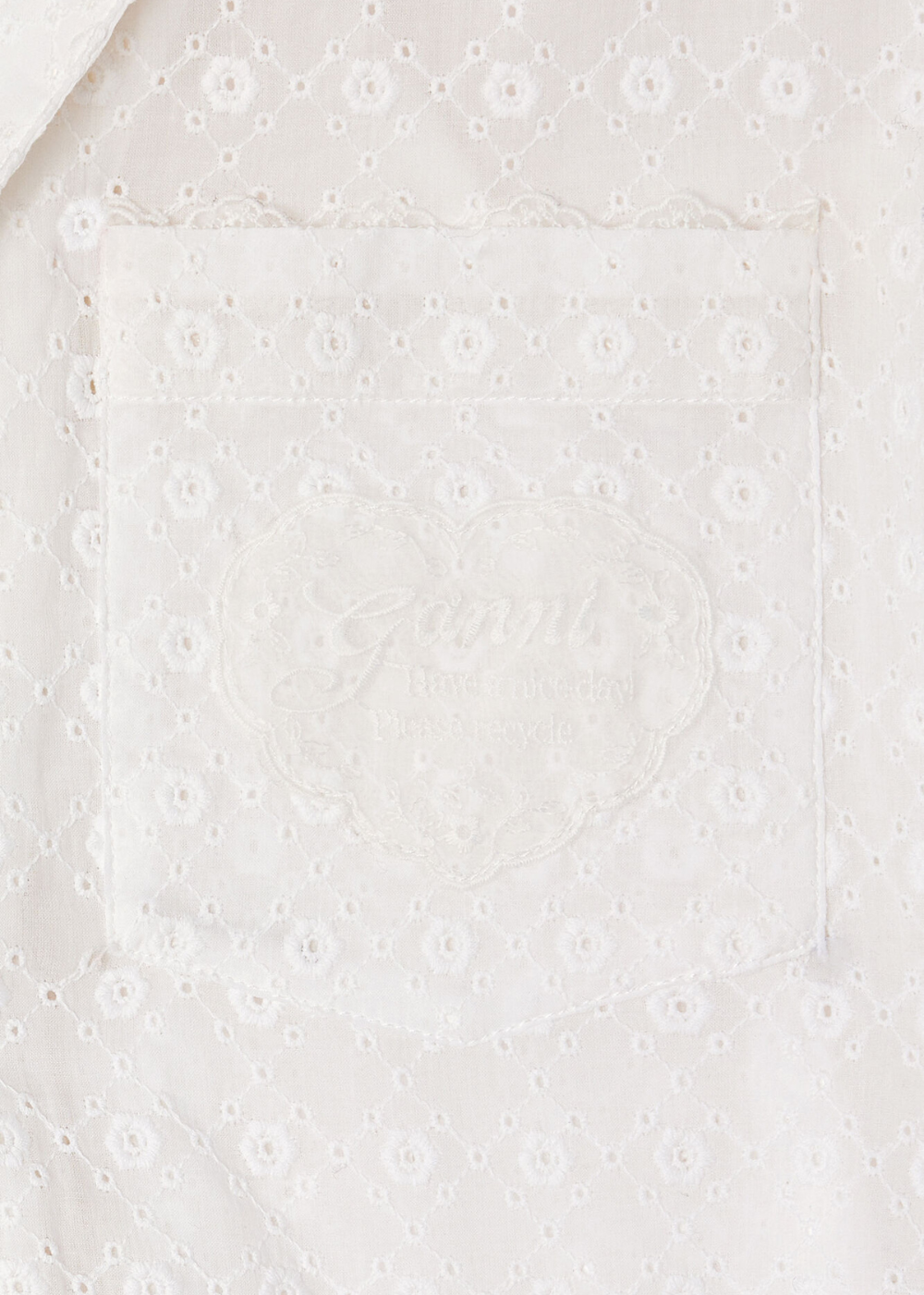 Broderie Anglaise Cropped Bowling Shirt