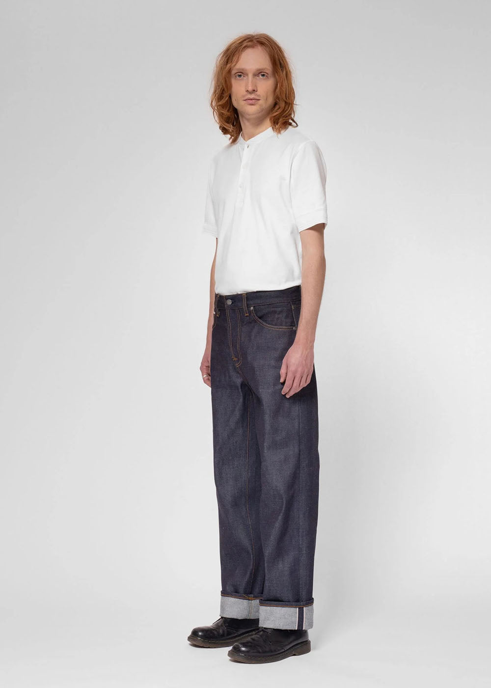 Short Sleeve Henley T-Shirt - Ecru - Nudie Jeans Canada - Danali