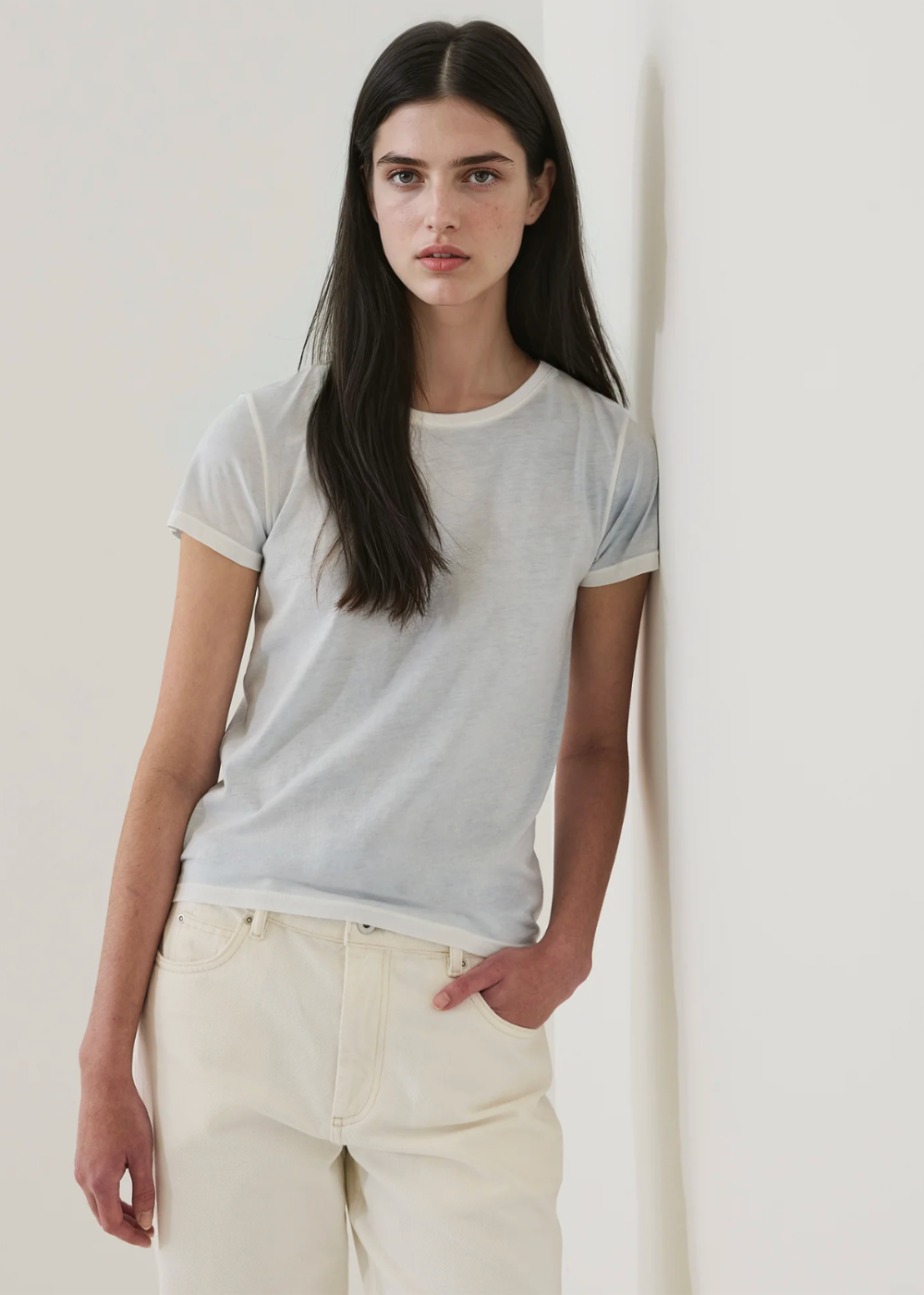 Classic Reverse Spray Pima Crew T-Shirt