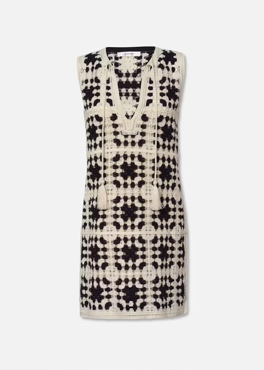 Crochet Tassle Popover Dress - Navy/Ecru - Frame Denim Canada - Danali -  WE24KDR008-NAMU