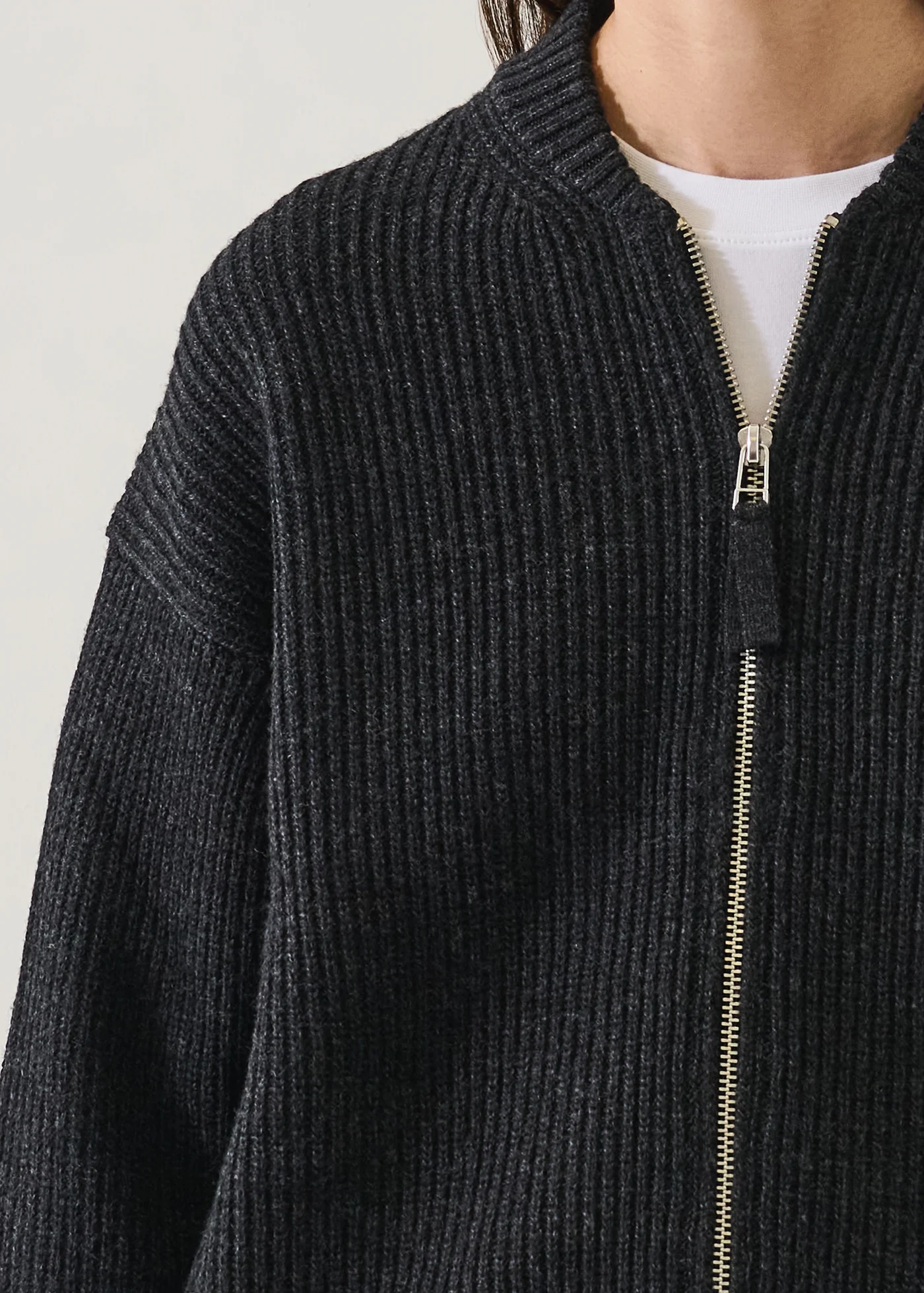 Extrafine Merino Rib Full Zip Bomber