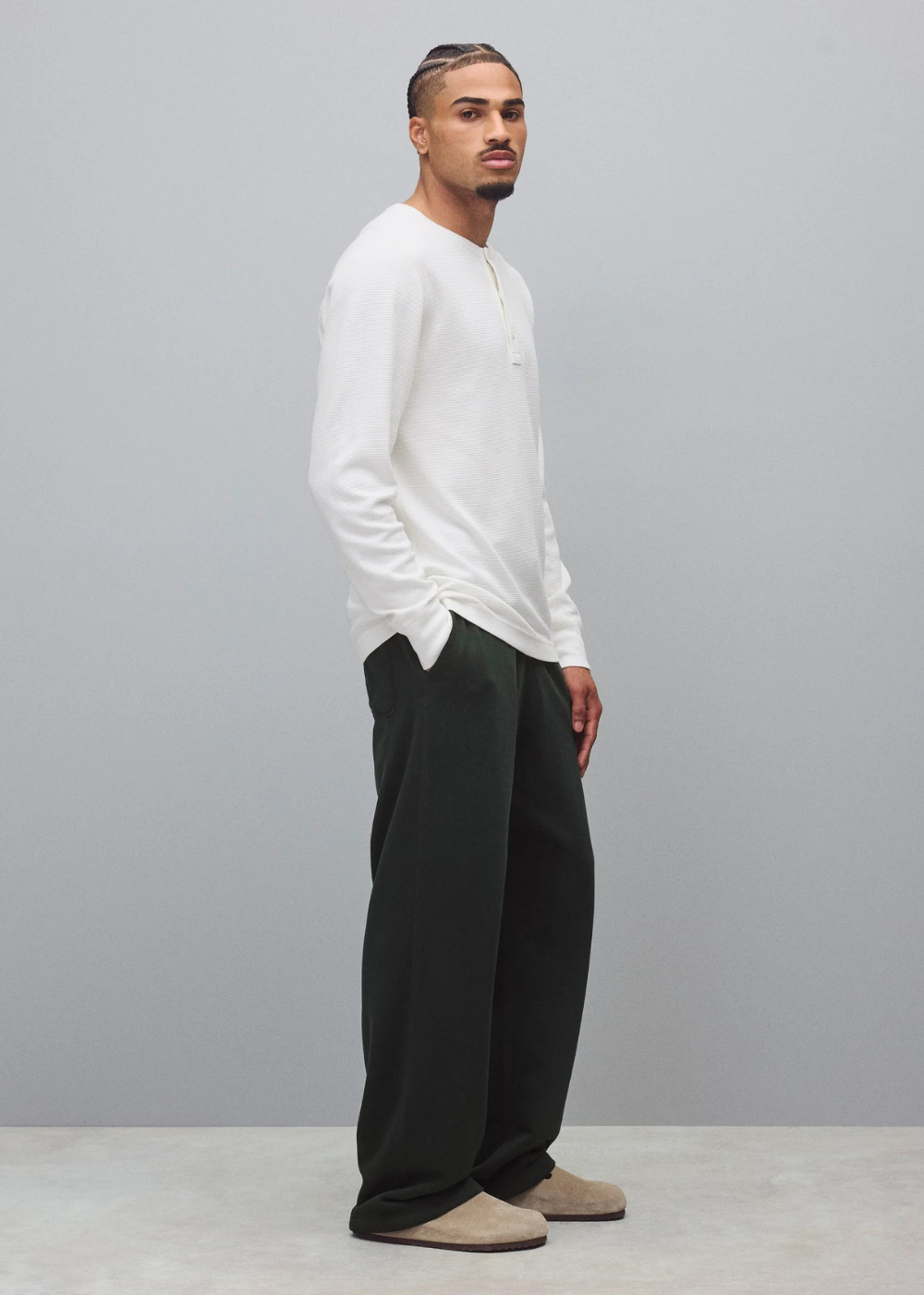 Lightweight Waffle Standard Henley