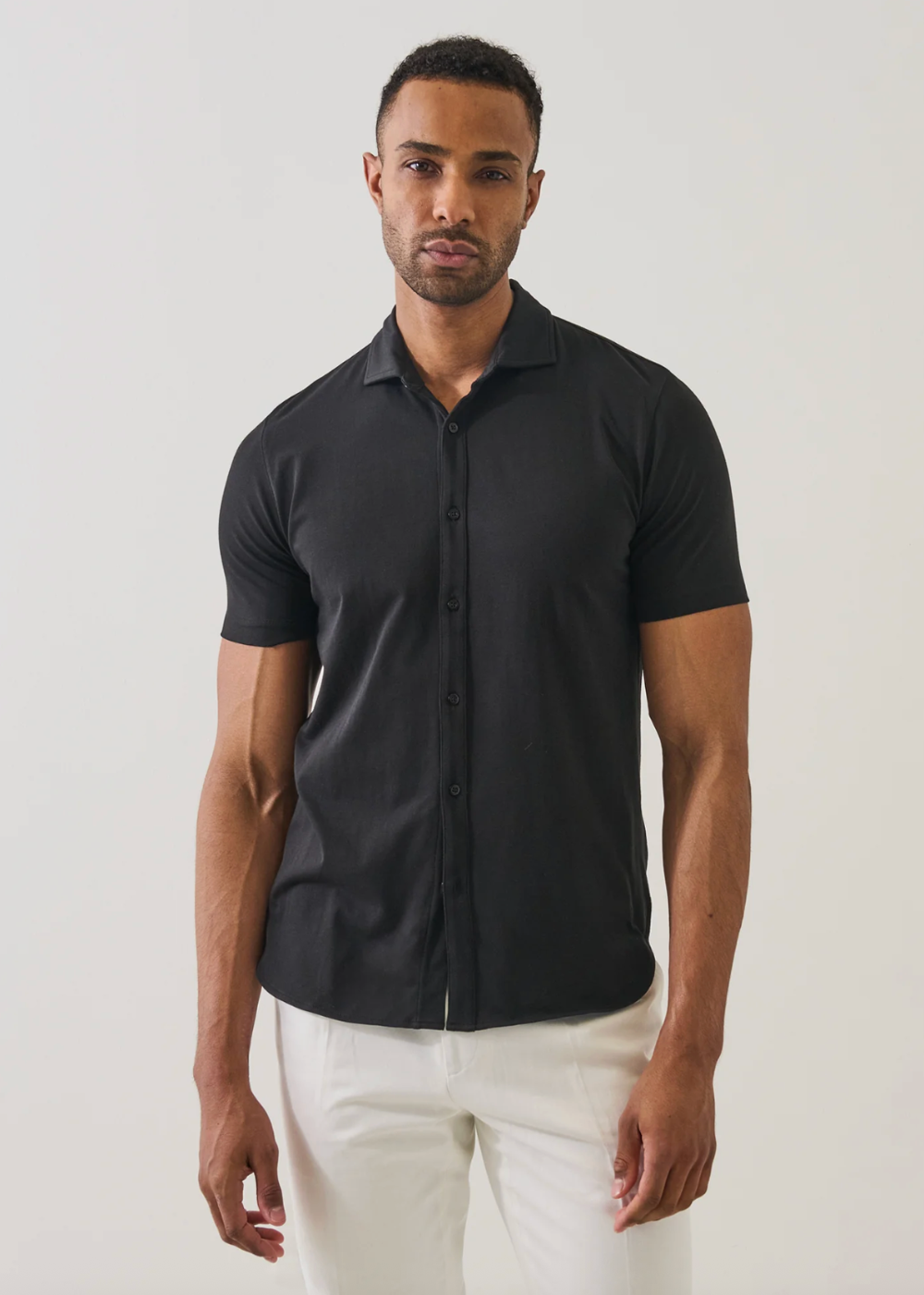 Iconic Pima Cotton Stretch Button Front Shirt