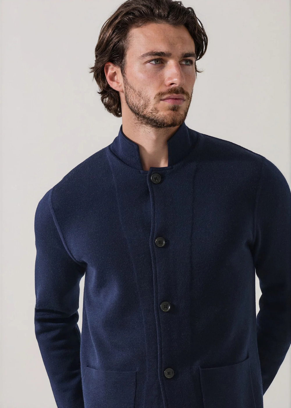 Double Face Stand Collar Shirt Jacket