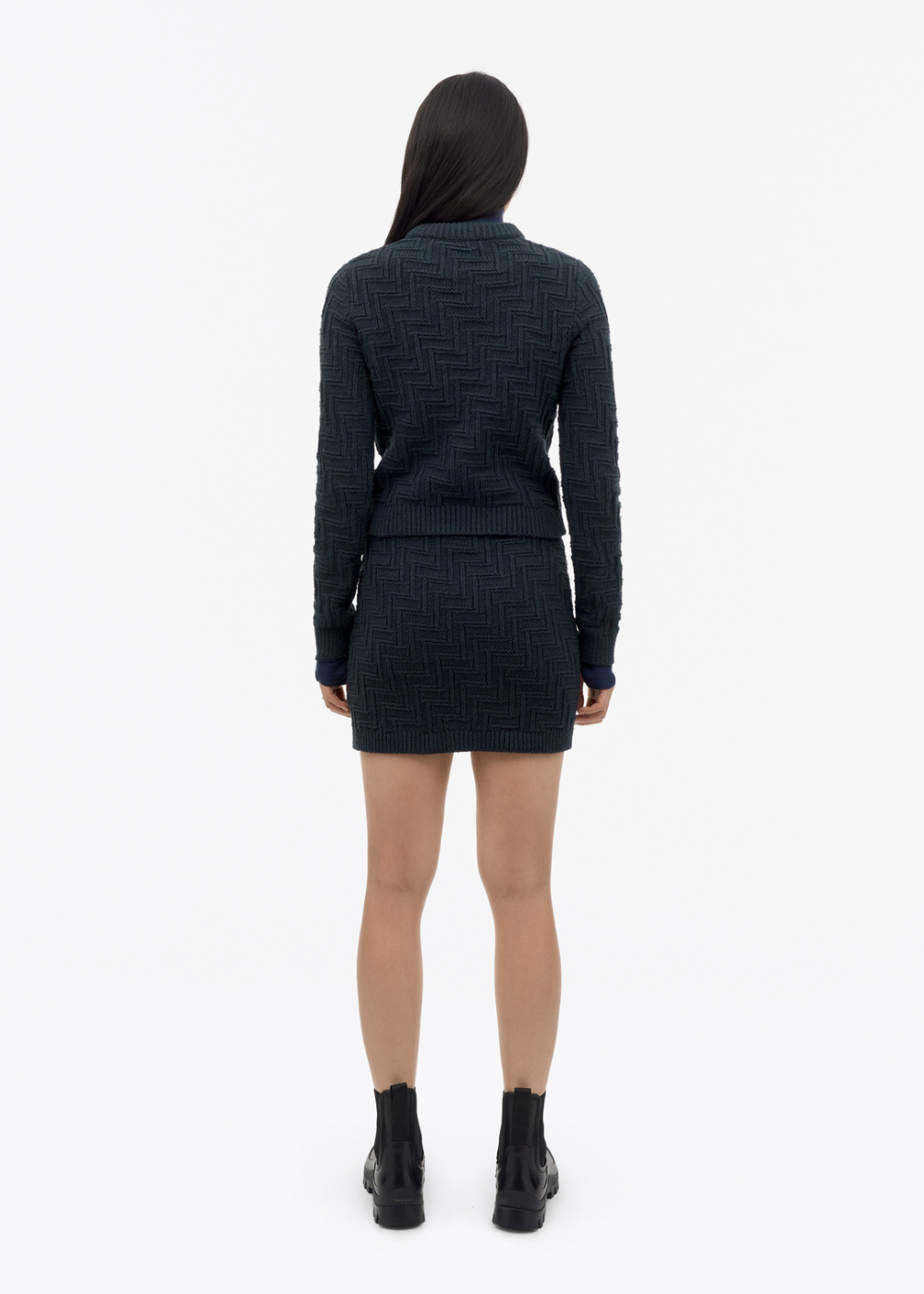 Cherry Chunky Wool Blend Skirt