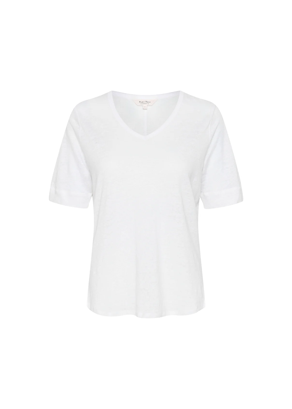 Curlies Linen T-Shirt - Bright White - Part Two Canada - Danali