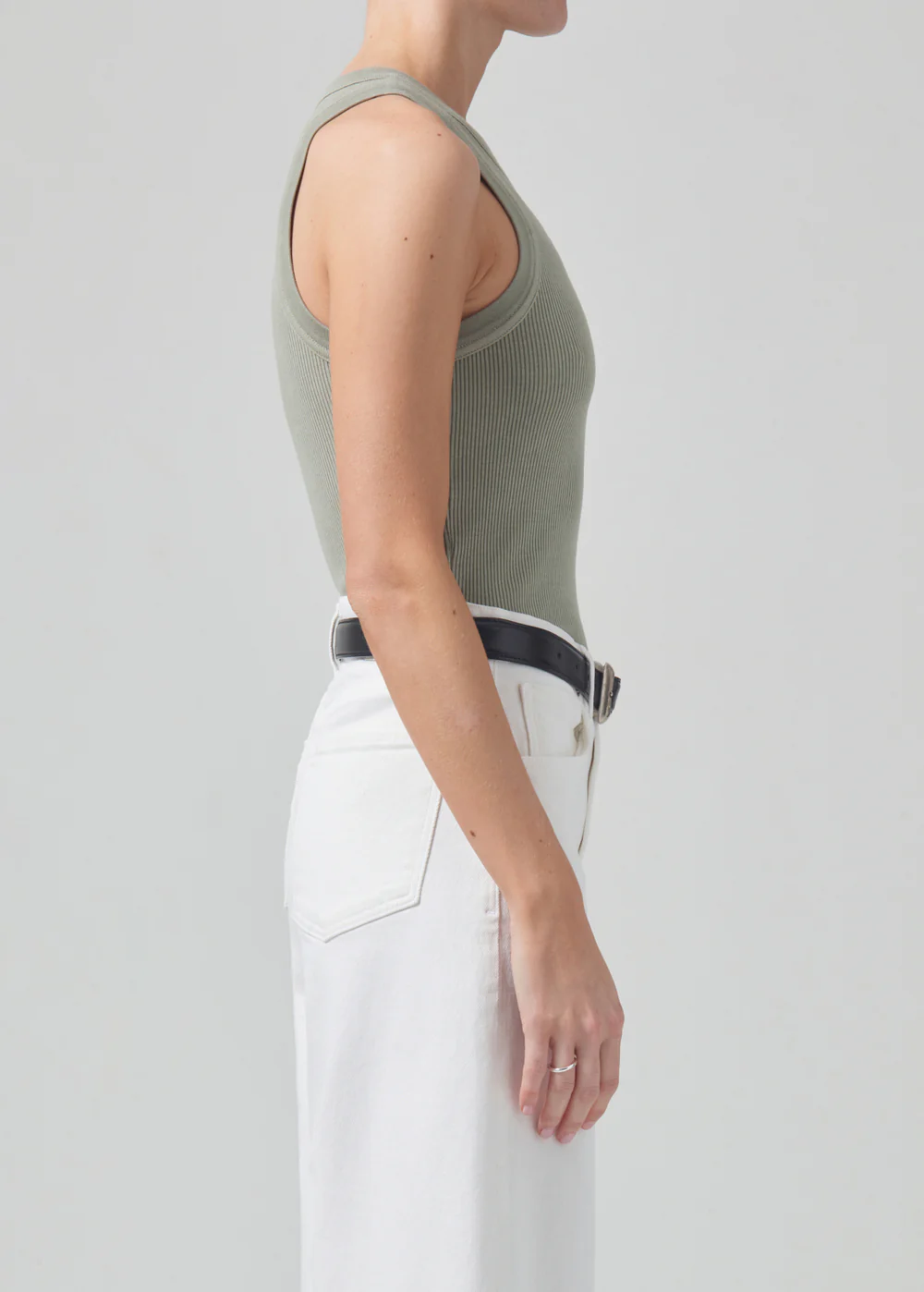 Isabel Rib Tank Top - Spring Moss - Citizens of Humanity Canada - Danali - 9201-3004_SPRMS