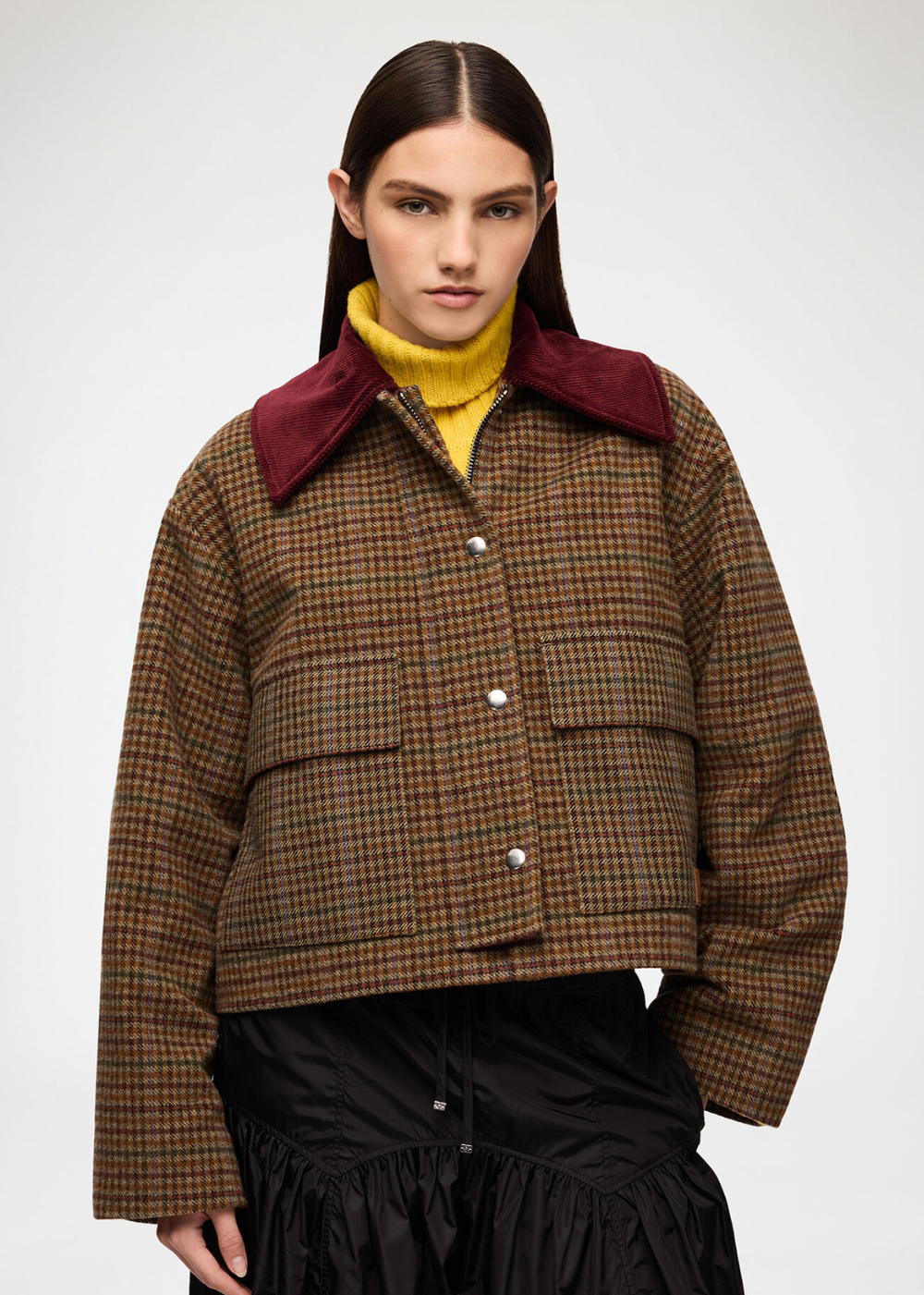 Heavy Check Twill Short Barn Jacket