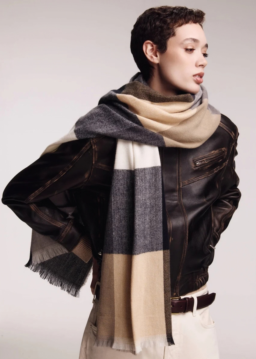 Check Wrap Scarf