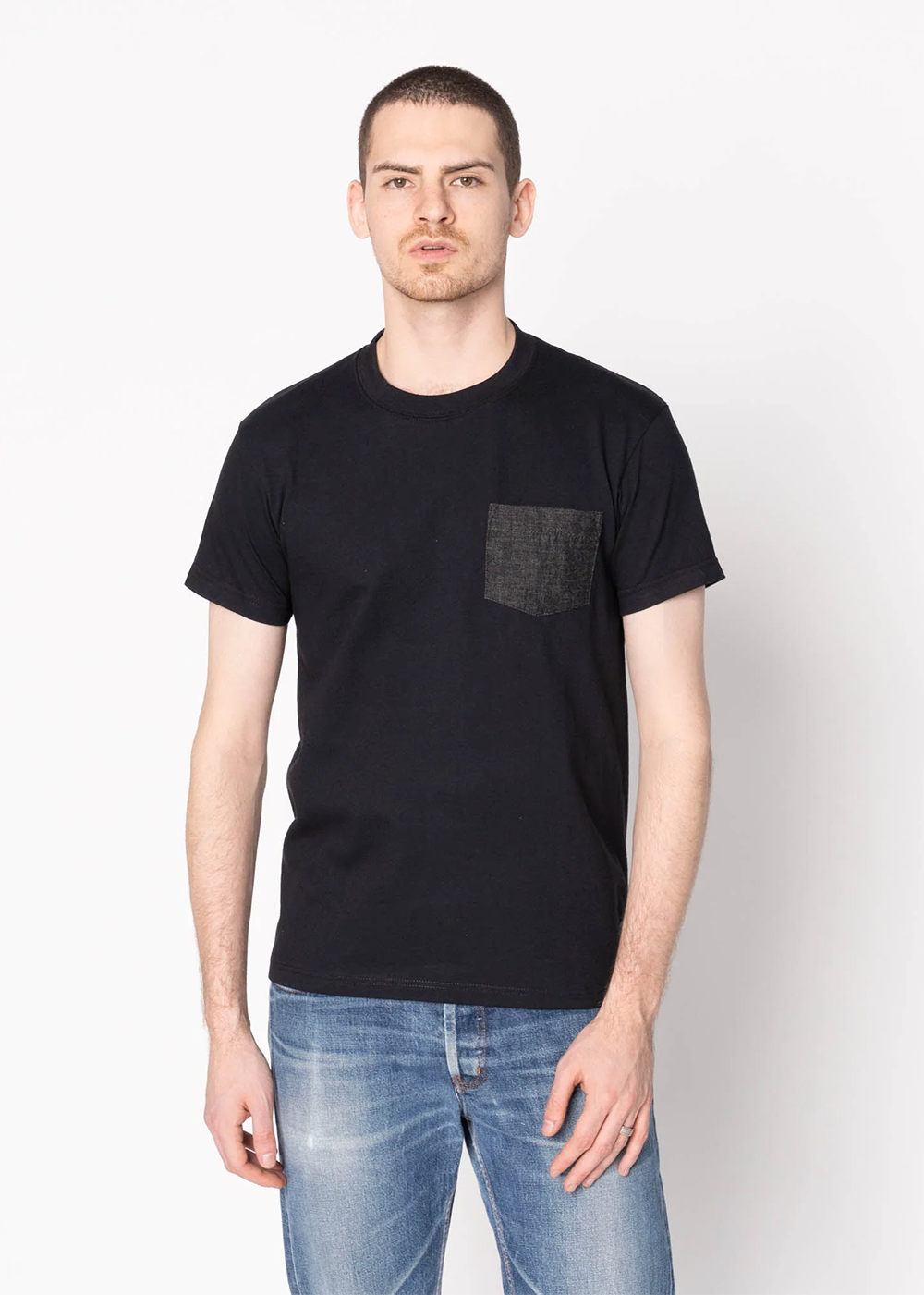 Pocket Tee - Black Lightweight Denim